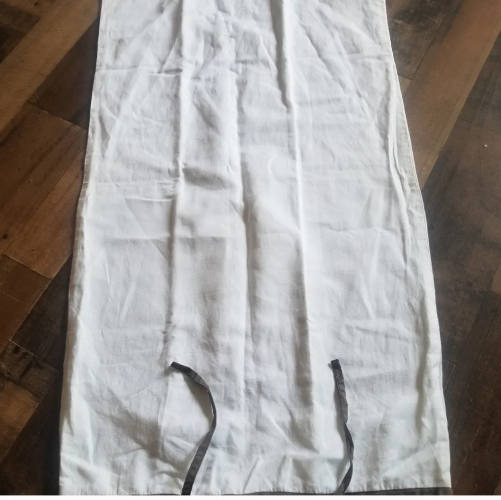 1 West Elm linen pillow sham white gray side ties King